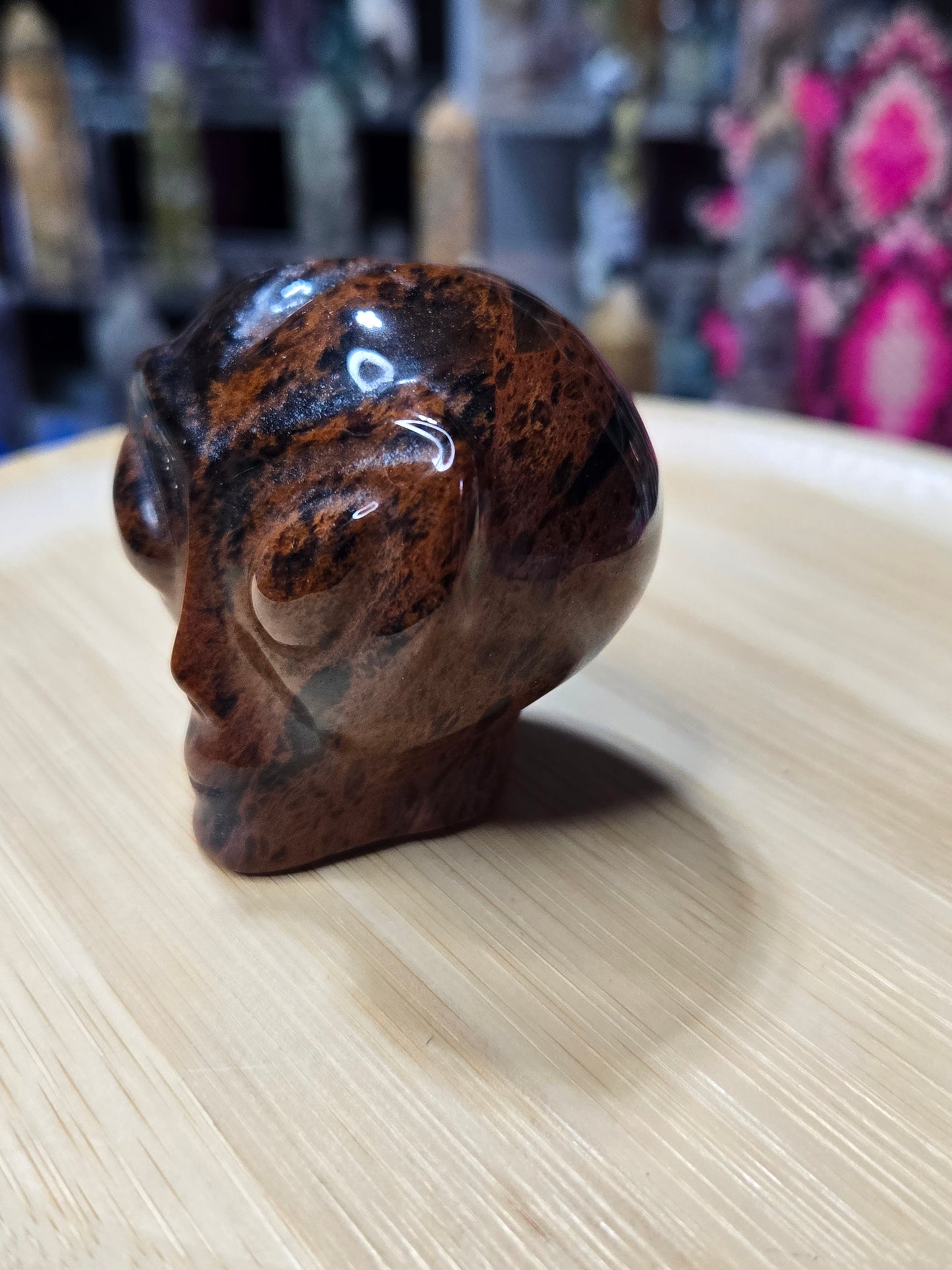 Mahogany Obsidian Alien Head