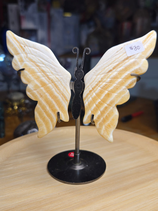 Honey Calcite Butterfly